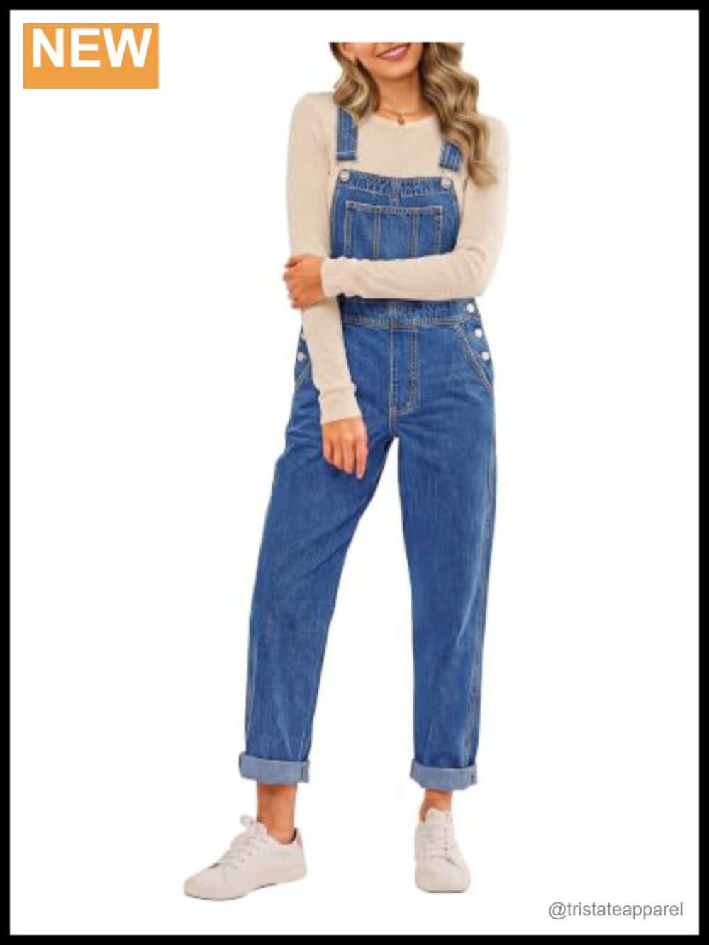 Stretch Denim Bib Overalls Adjustable Straps Casual Jean Jumpsuit